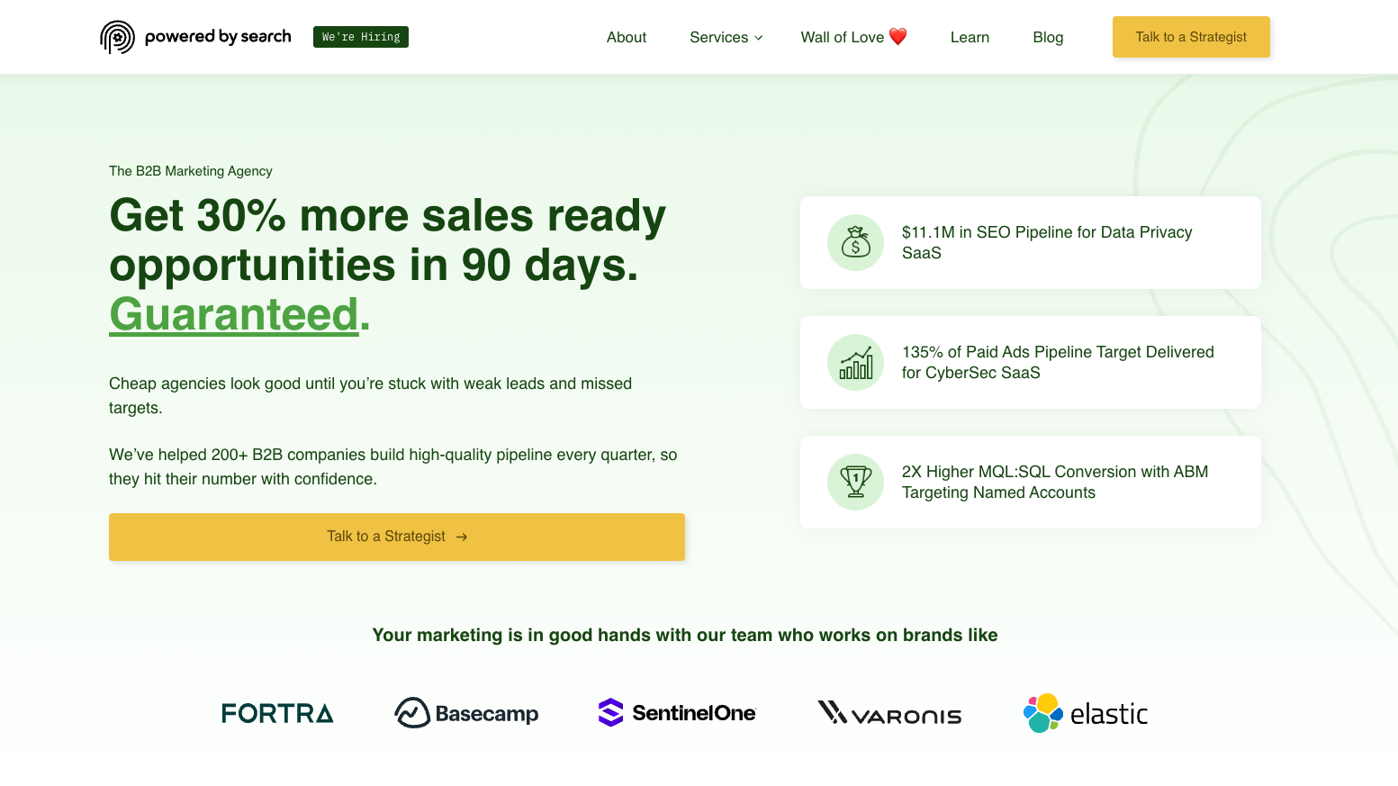 Powered by Search homepage