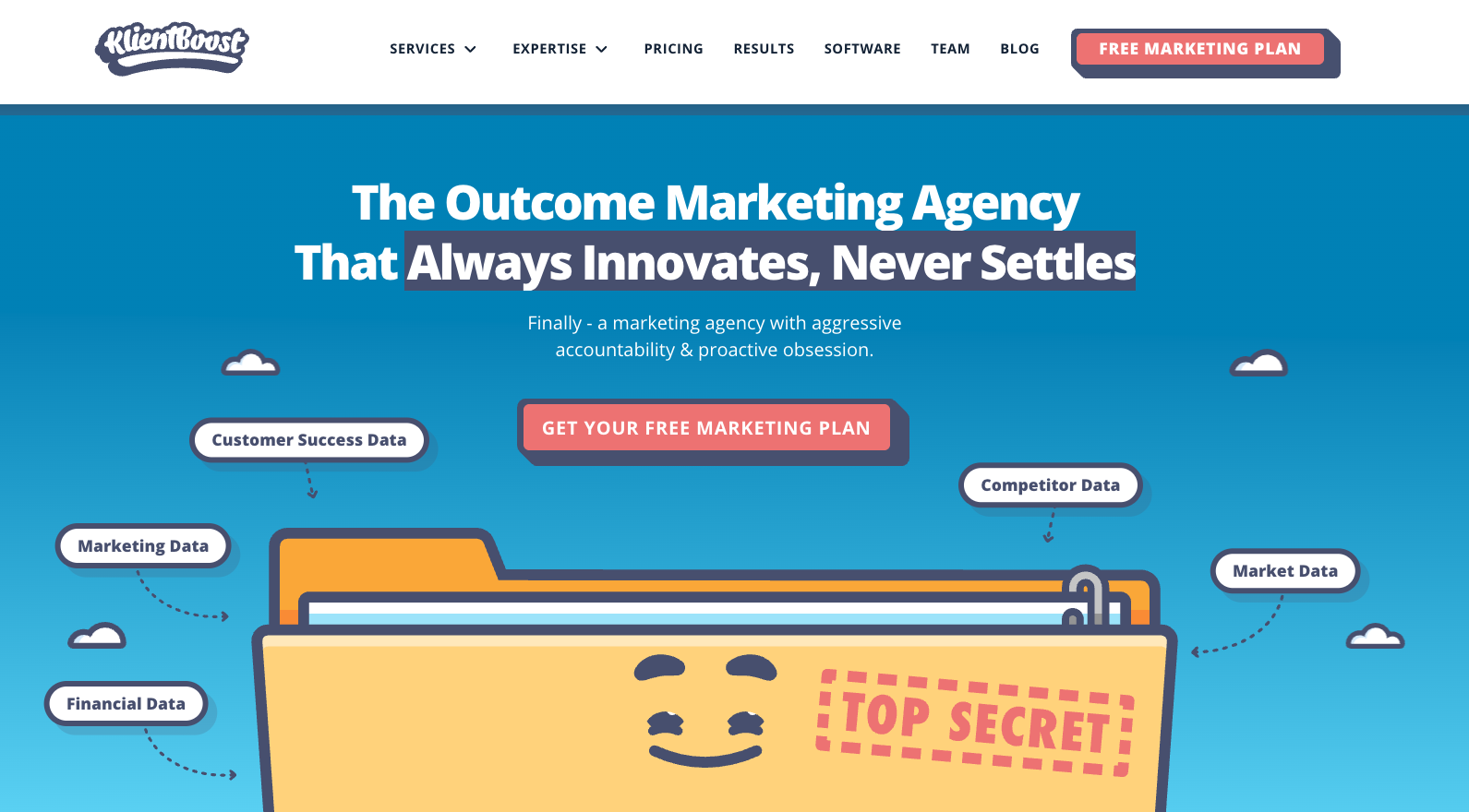 KlientBoost homepage