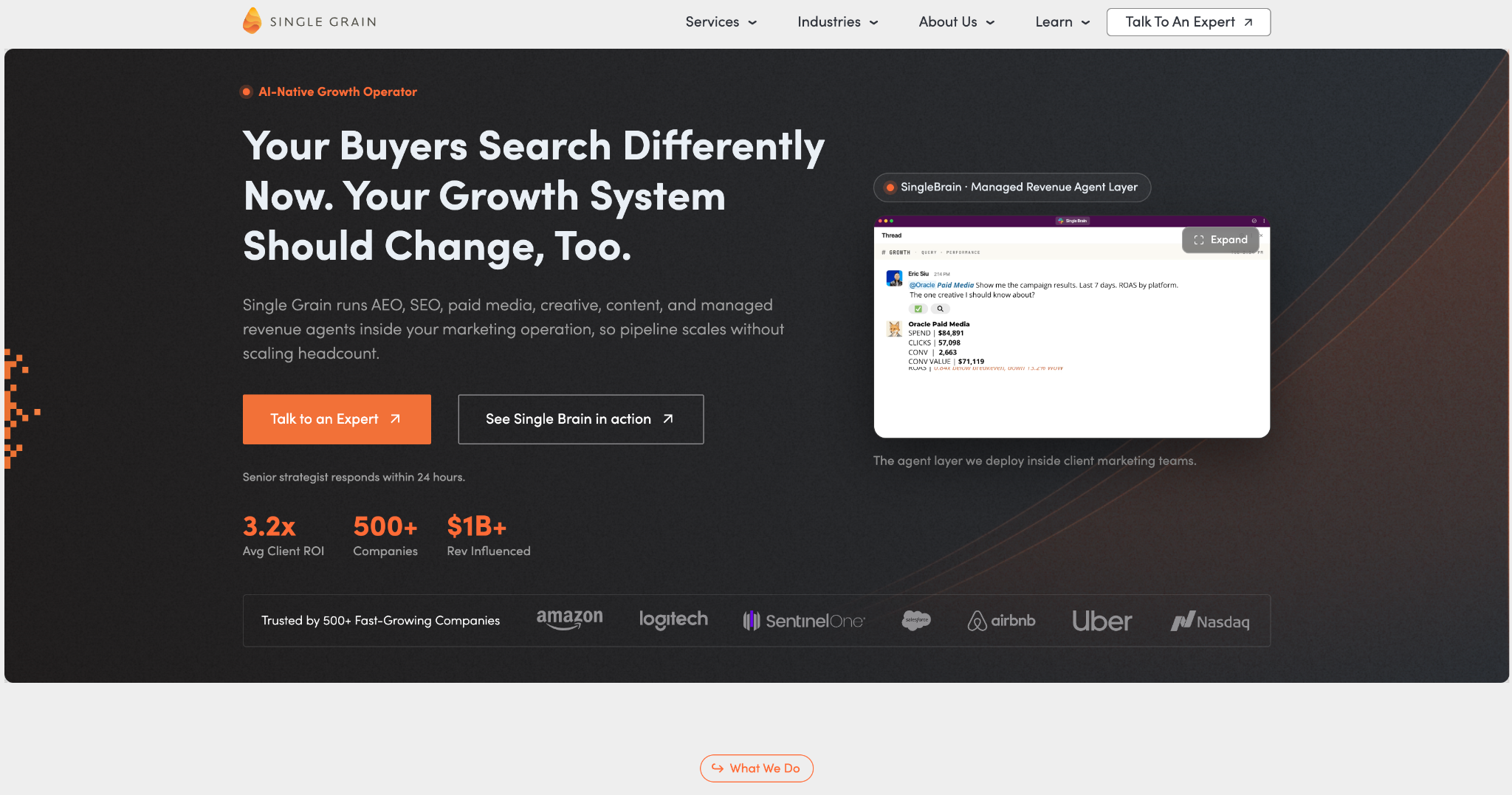 Single Grain homepage