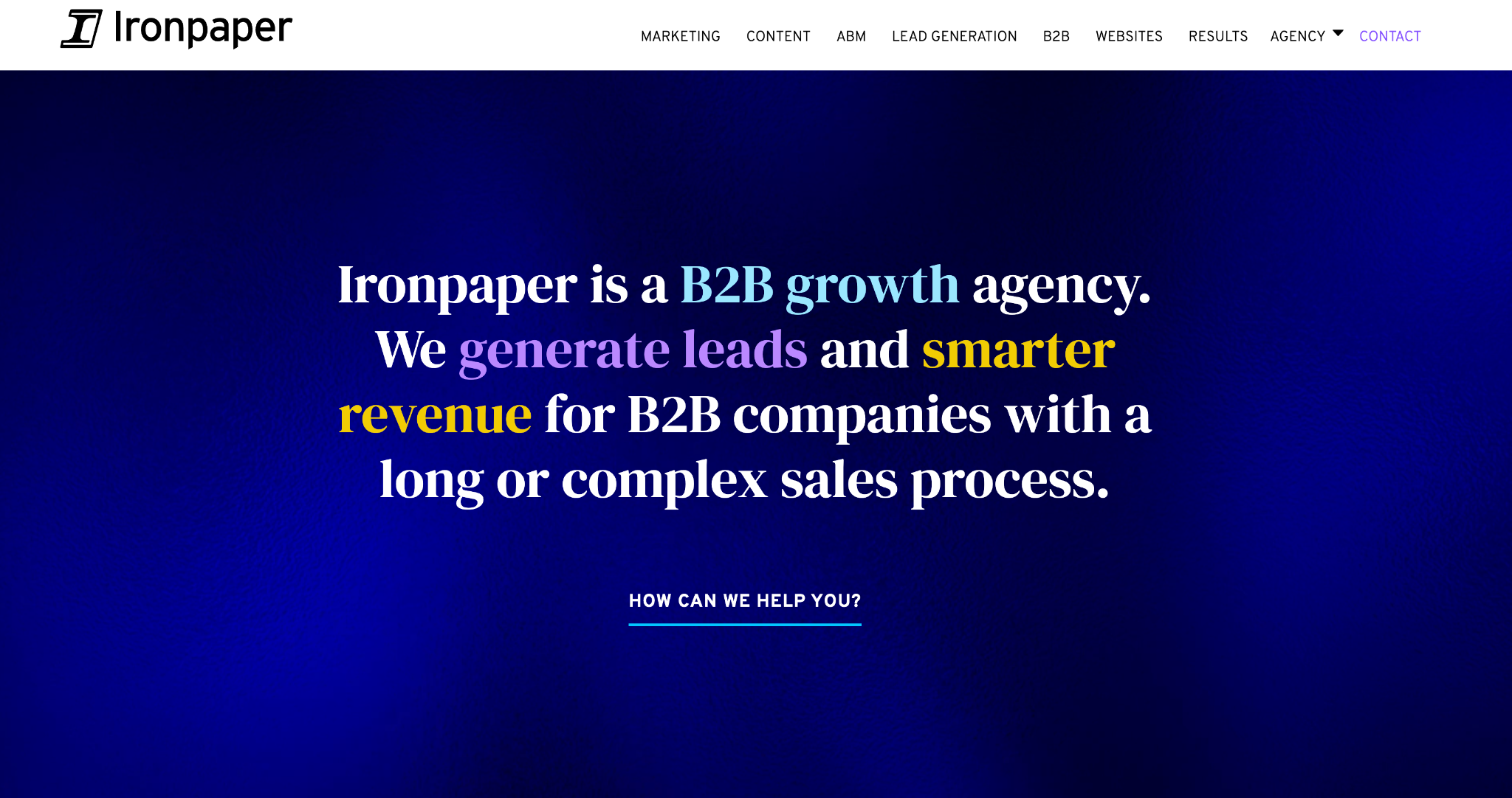 Ironpaper homepage