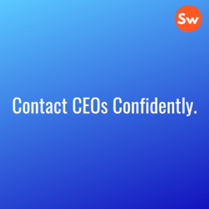 contact CEOs confidently in white text on blue background with Speedwork logo