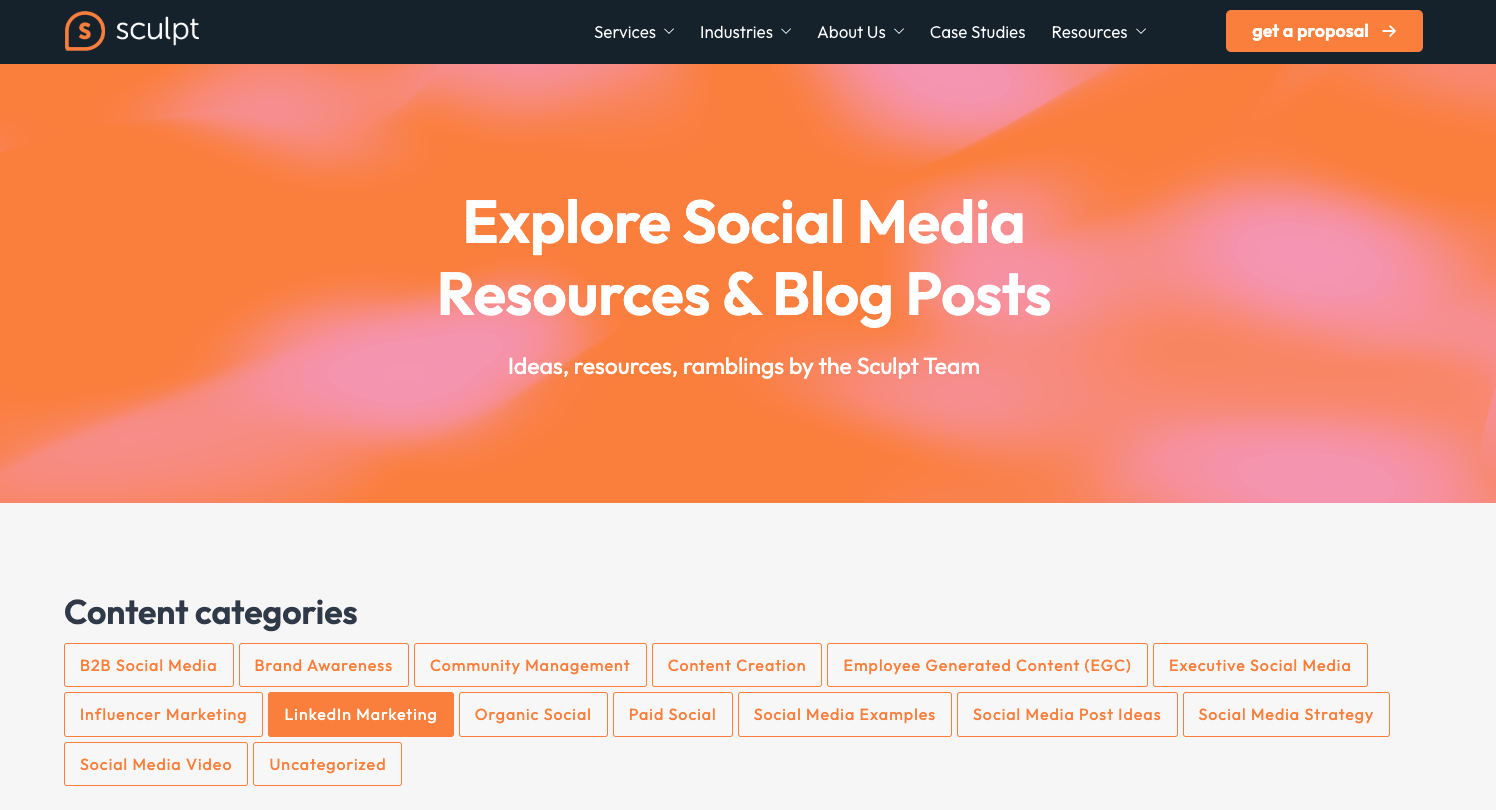 Sculpt homepage