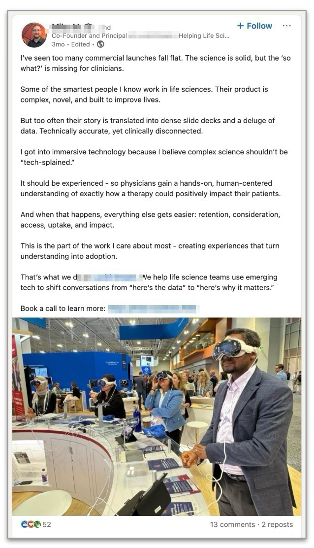 LinkedIn executive profile thought leadership example