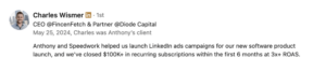Speedwork LinkedIn Ads Agency Testimonial