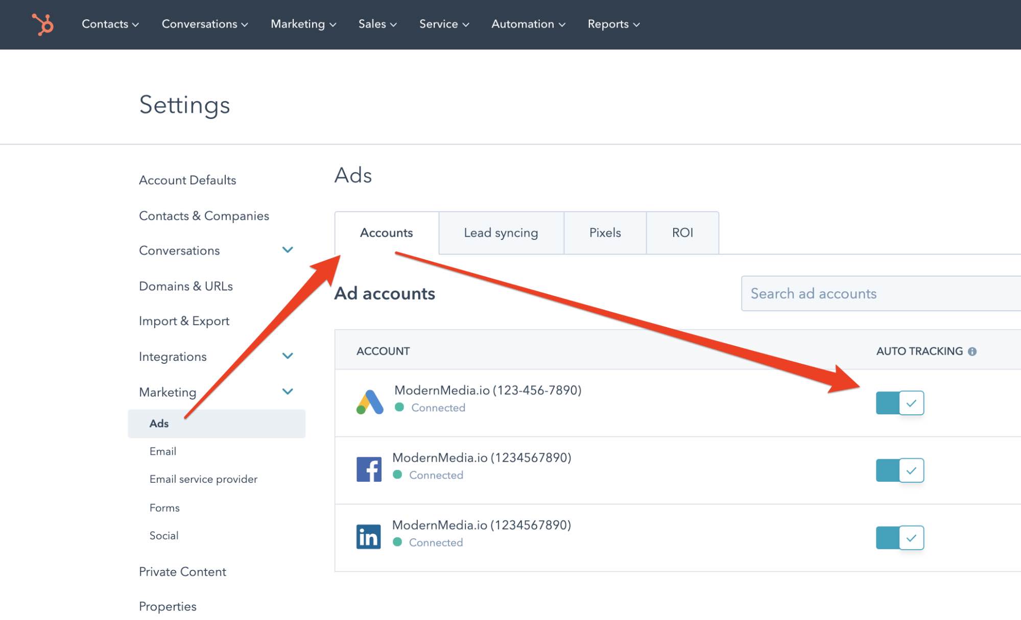 hubspot auto tracking for ads