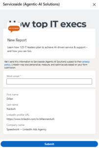 LinkedIn lead gen form ad format for SaaS