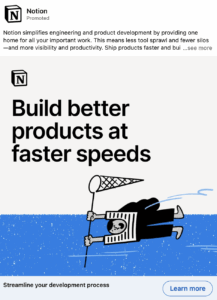 Notion LinkedIn ad