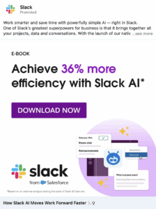 Slack LinkedIn ad