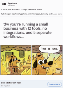 Typeform LinkedIn ad